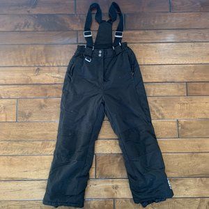 Ski Bib Pants Boys Girls Black Size M 10/12